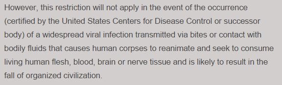 Amazon zombie clause